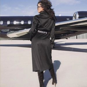 Playboy Belted Long Wool Robe Coat (unisex)
